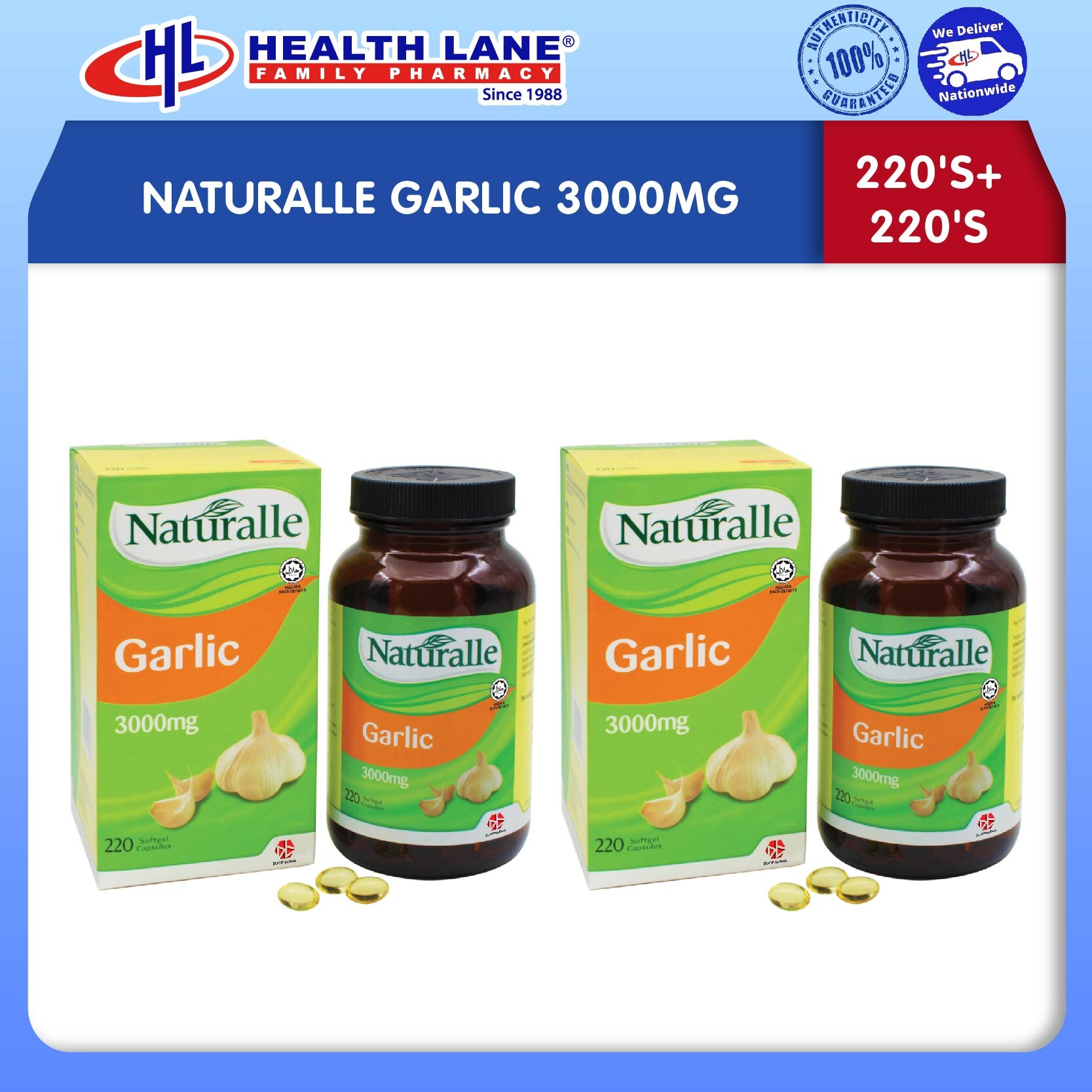 NATURALLE GARLIC 3000MG (220'S+220'S)